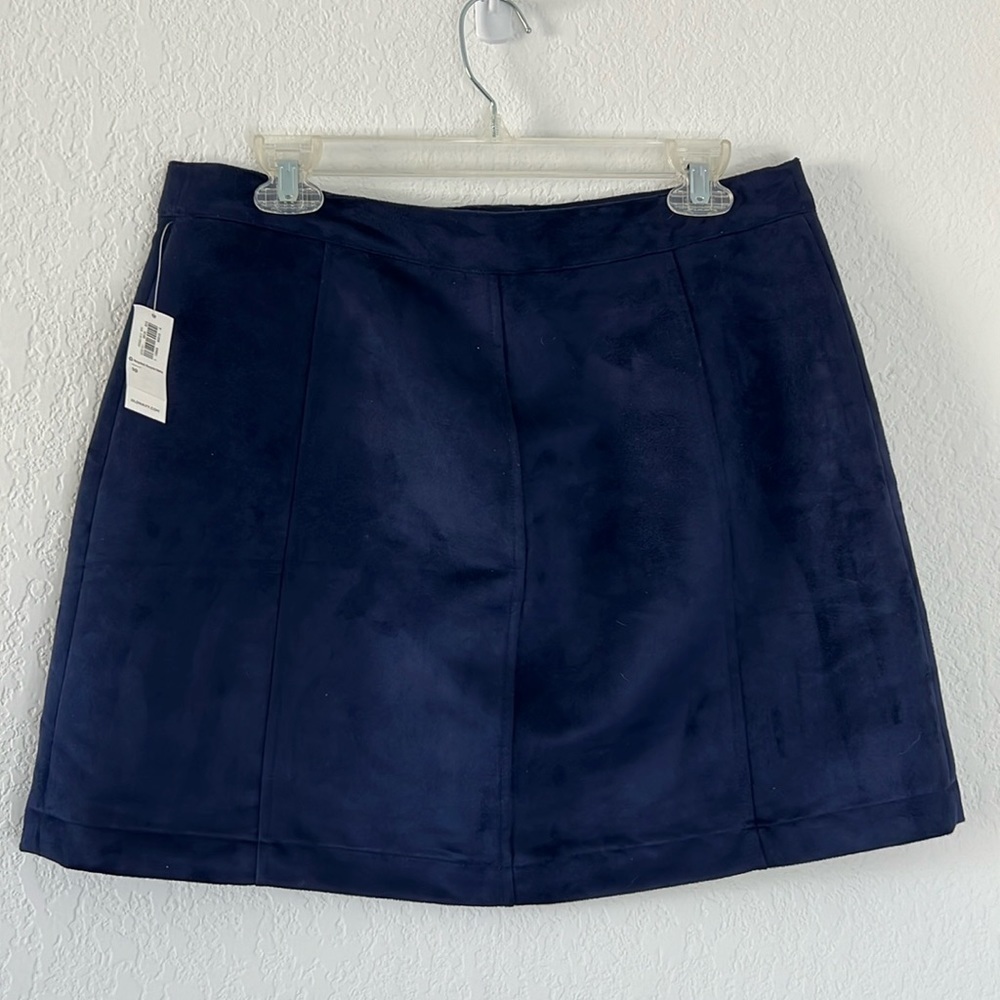 NWT Old Navy Navy Blue Suede Mini‎ Skirt - Picture 2 of 4